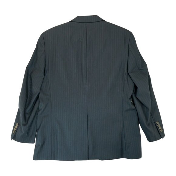 Ralph Lauren for Dillard's Mens Blazer Size 44R Black‎ Pinstriped 100% Wool - Picture 2 of 6
